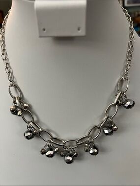 Paparazzi Silver-Tone Faceted Bead Charm Necklace - Women Jewelry